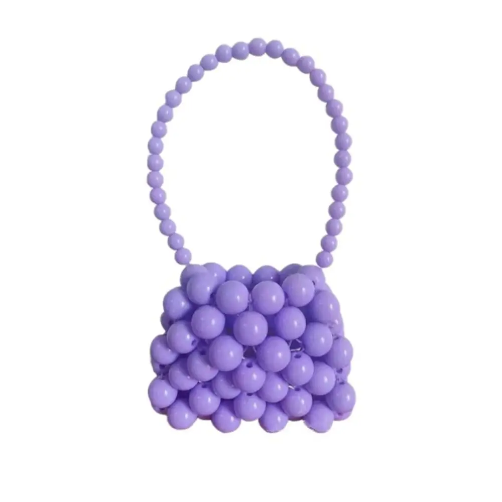 Bolsito de mano mini con cuentas y monedero portátil color sólido
