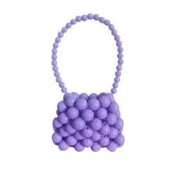 Bolsito de mano mini con cuentas y monedero portátil color sólido