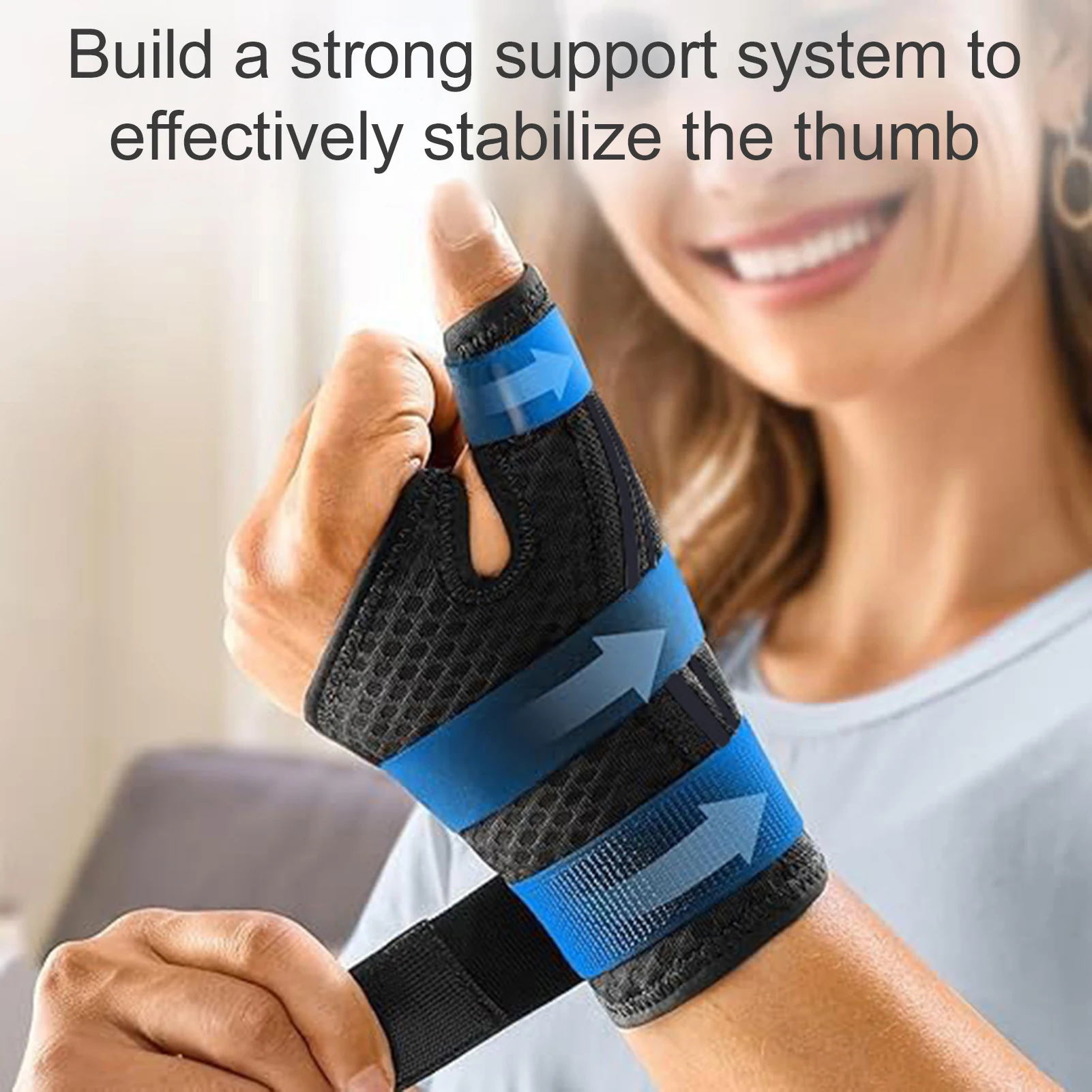 Soporte antiesguinces para el pulgar con tejido transpirable