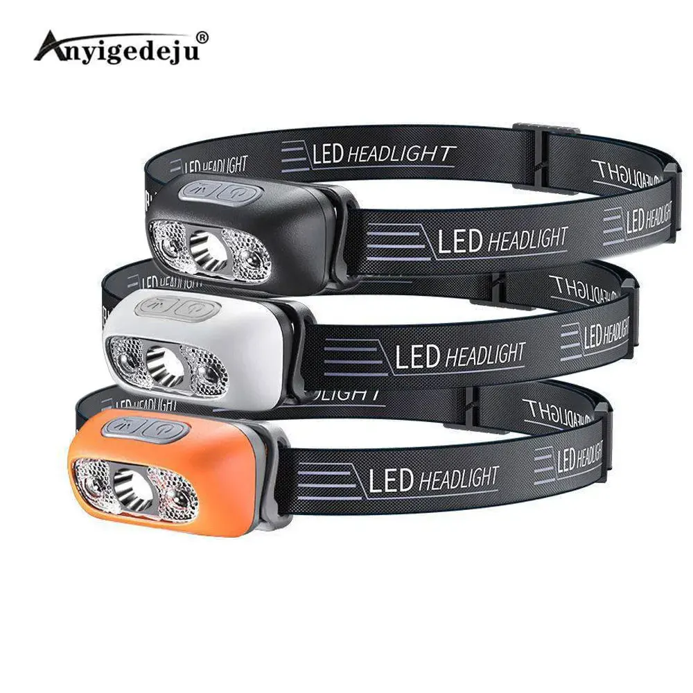 Linterna Frontal LED 500 lúmenes sensor movimiento pesca submarina - imagen 4
