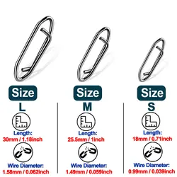 Clips de presión 9KM – Acero inoxidable para señuelos de pesca