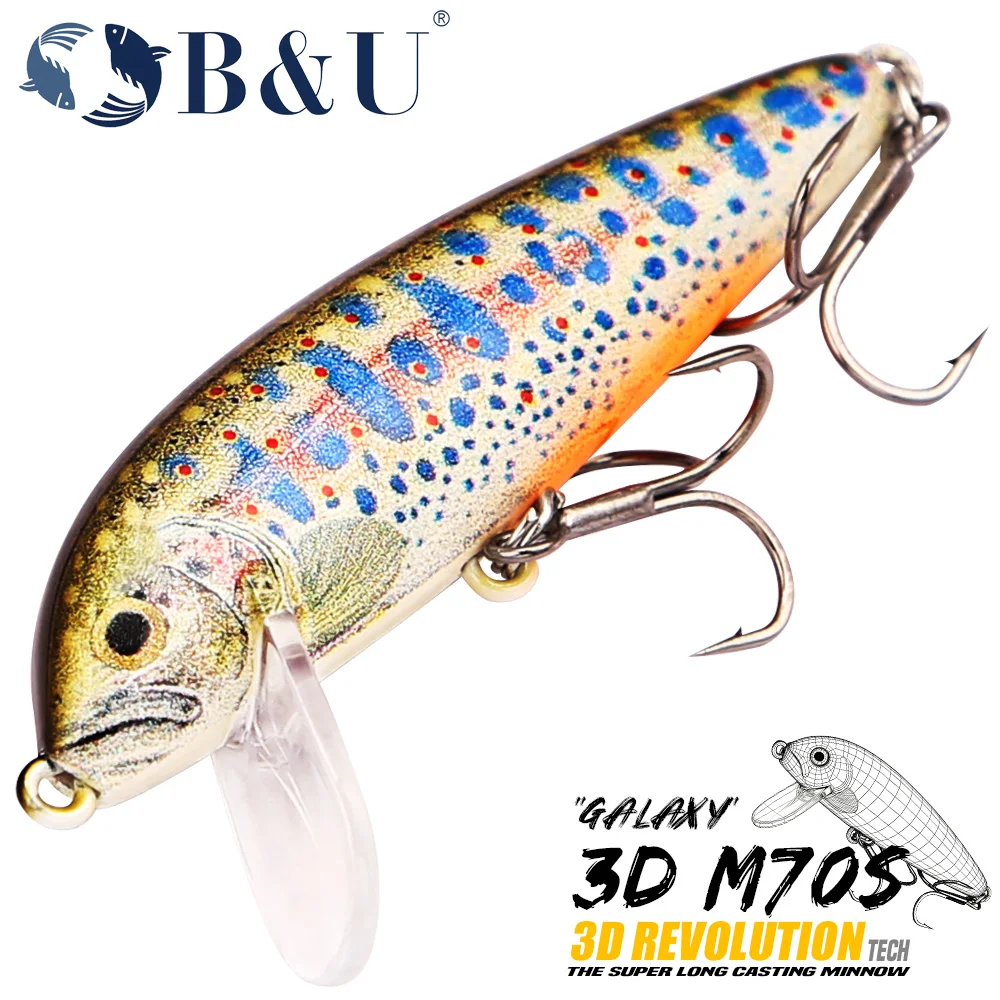 B&U Sinking Minnow Señuelo duro realista para depredadores