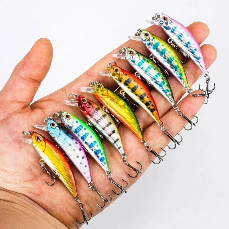 Jerkbait Minnow de ojos 3D con anzuelos triples para lubina y trucha - imagen 3