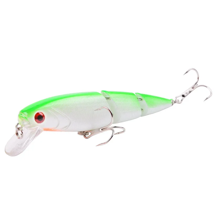 Señuelo crankbait multisección con detalle de las paletas y el sistema de natación