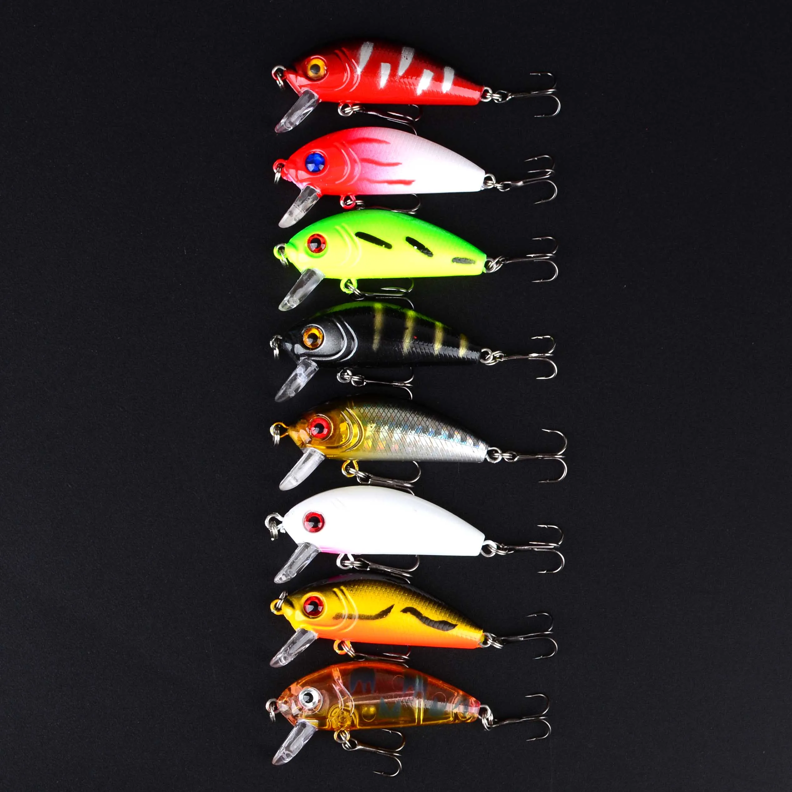 Señuelo Crankbait Mini visto desde un lateral mostrando su diseño tipo minnow