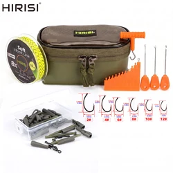Kit pesca carpa Hirisi: anzuelos, boilie y accesorios con bolsa