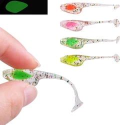 Señuelo blando con cola de pala luminoso para pesca trucha lubina