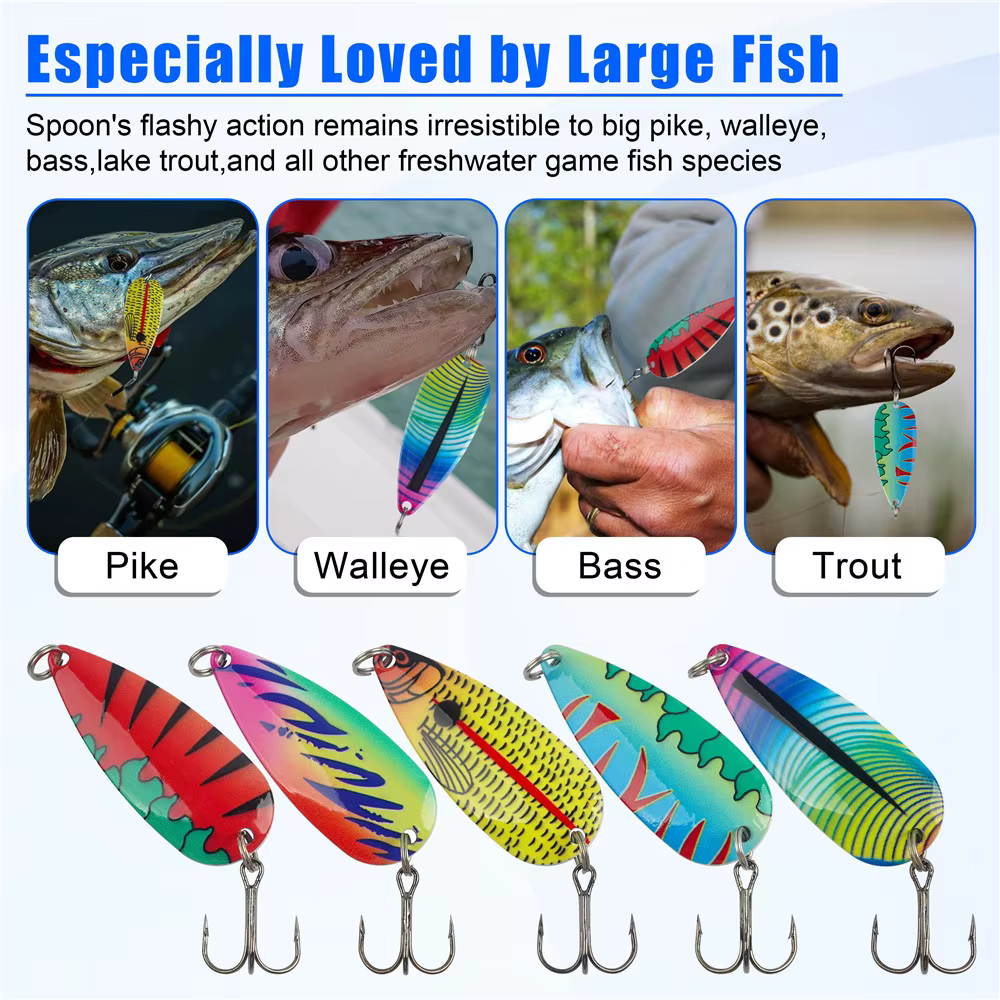 Cucharas metálicas para jigging de lubina y salmón - imagen 5