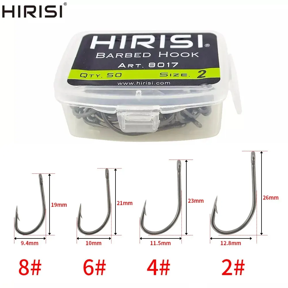 Hirisi 8017 Anzuelos Carpa – Acero carbono con púas - imagen 2