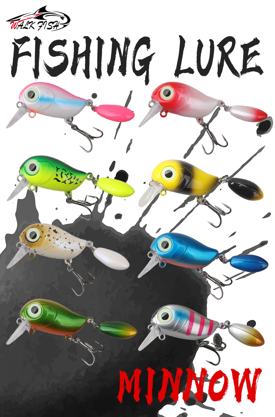 Señuelo de pesca WALK FISH mini flotante en varios colores