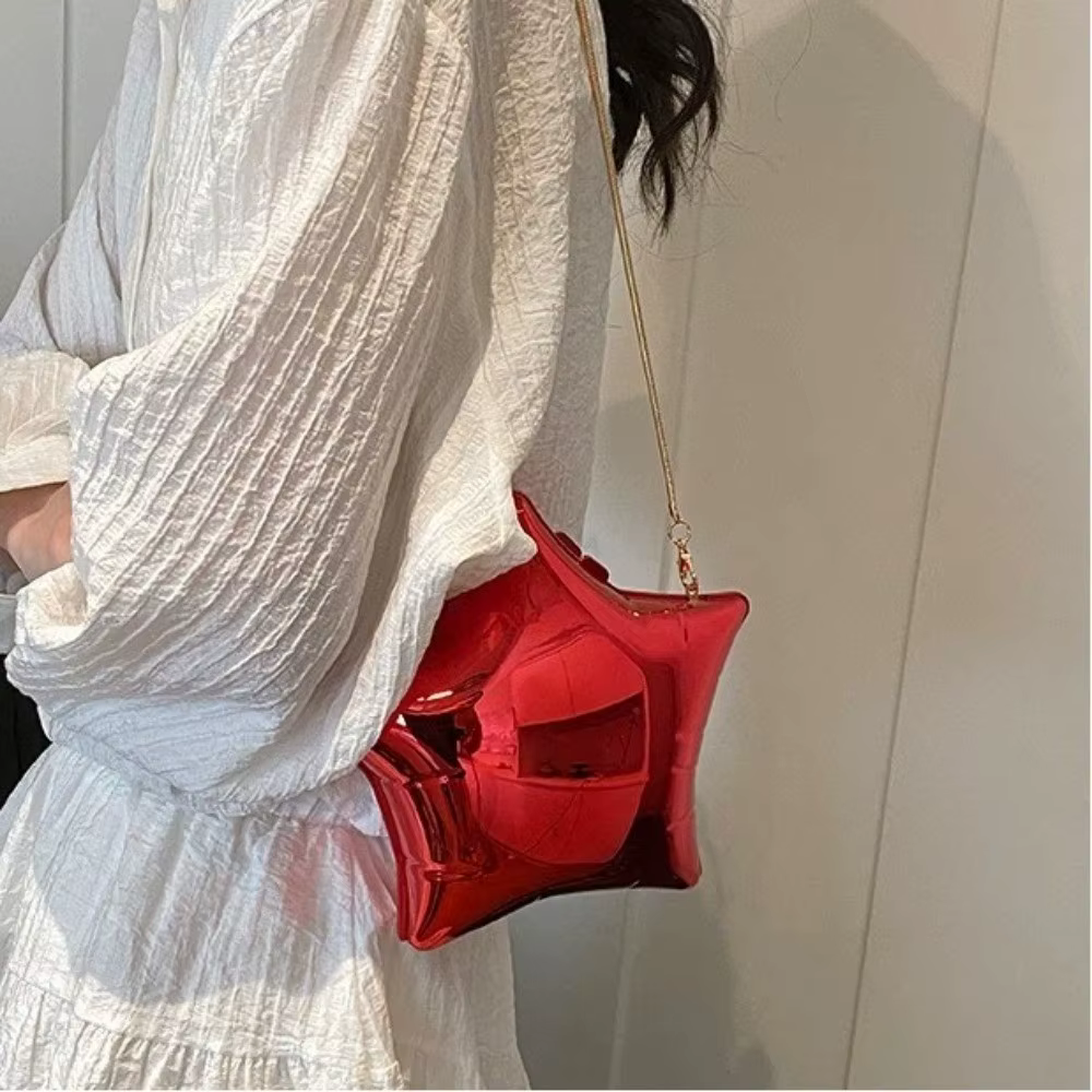 Bolso estrella acrílico plata bandolera