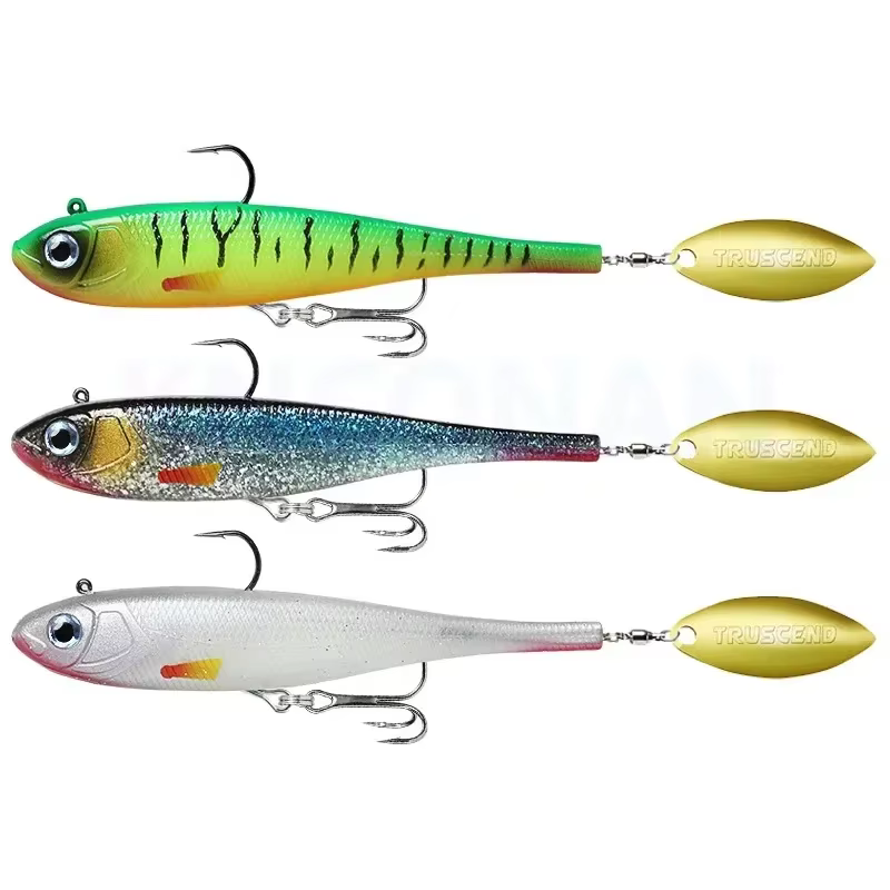 Megabass Perch: Señuelo blando con lentejuelas giratorias 140mm
