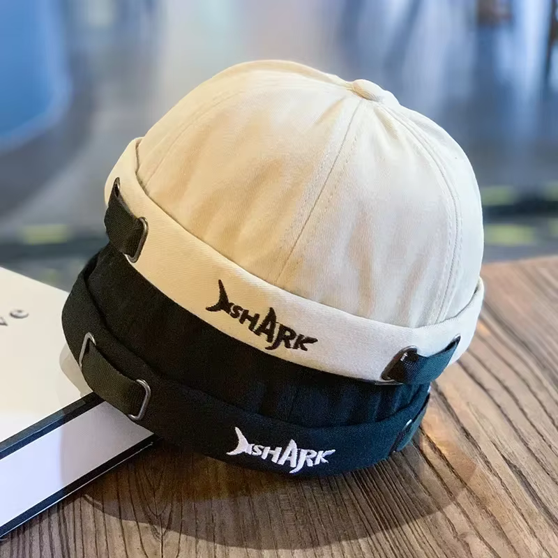Gorro sin ala de melón algodón con bordado tiburón unisex para pesca - imagen 5