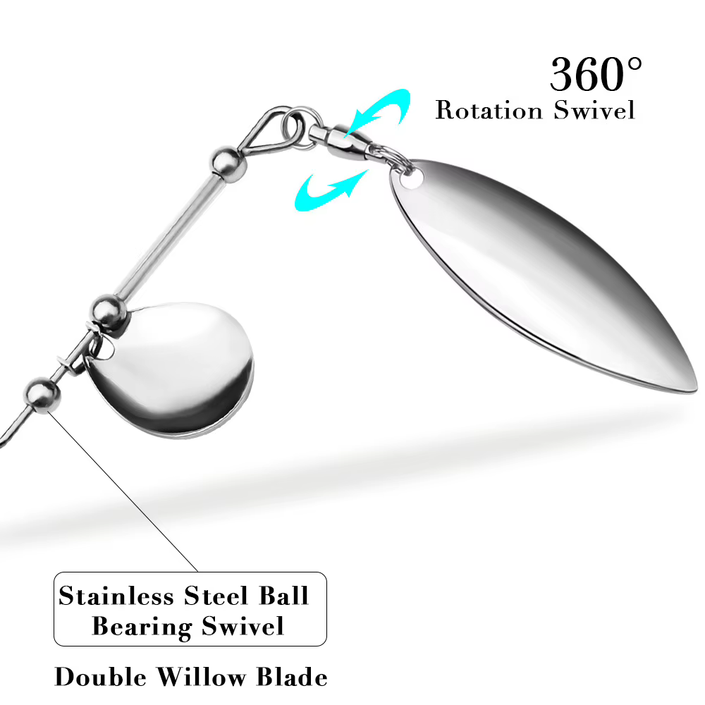 Spinnerbait Anti-enganches con Falda y Lentejuelas – Tipo Road Runner - imagen 4