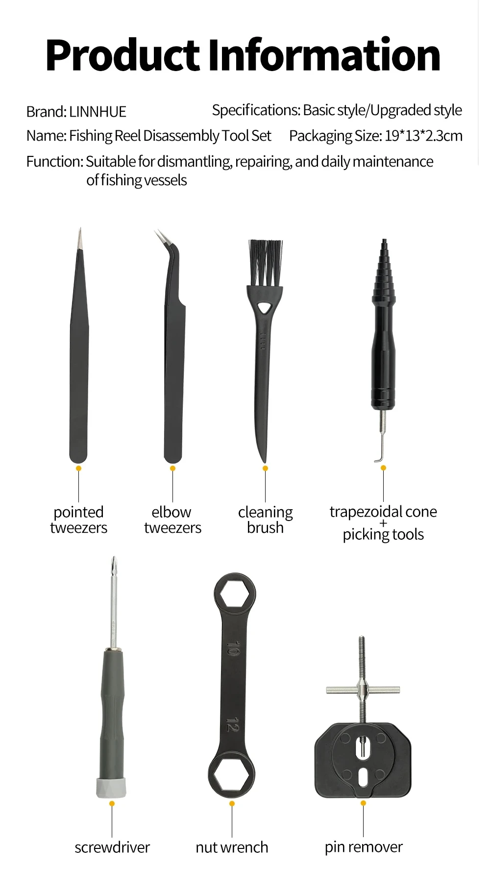 Kit de herramientas para reparación de aparejos de pesca, carretes - imagen 2