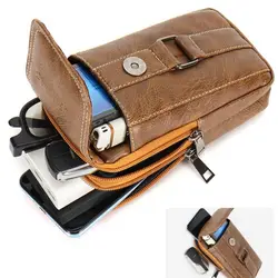 Bolso de cintura impermeable estilo vintage con gancho y compartimento