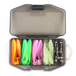Set Señuelos Silicona con Jig Head Metal – Cebo Pesca Agua Dulce