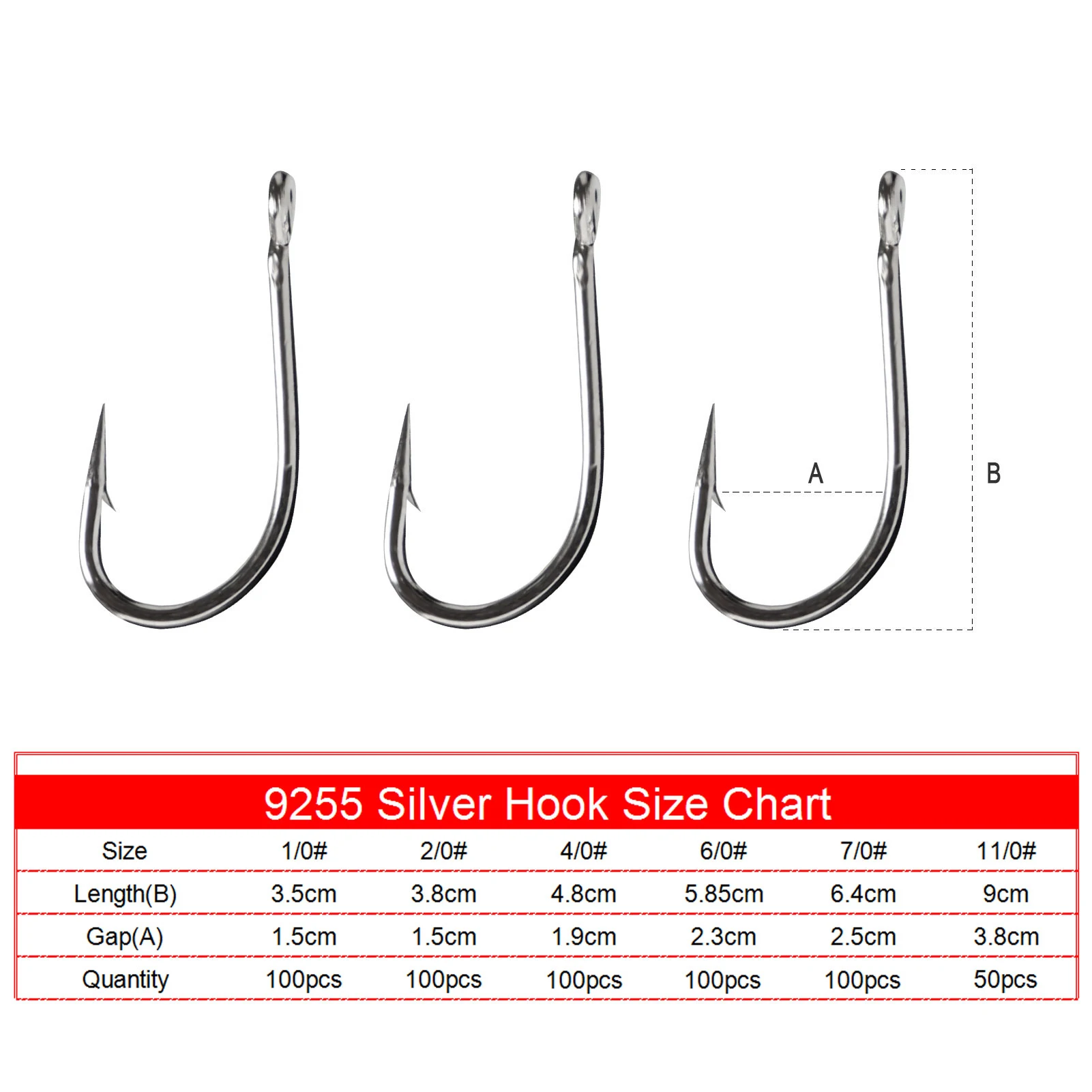 Anzuelo O’Shaughnessy de acero al carbono con púas Free Fisher 9255 - imagen 3