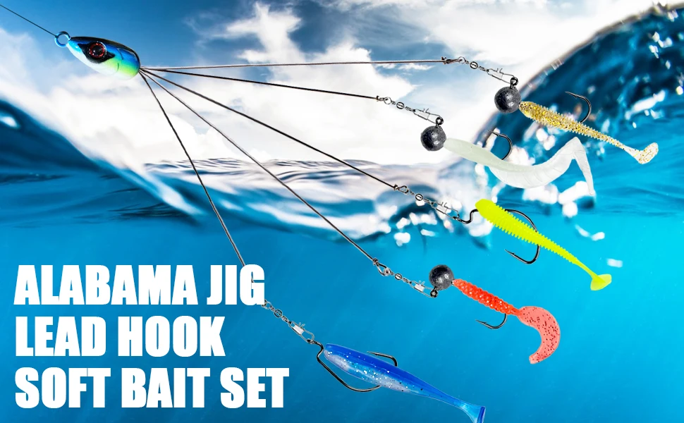Kit de señuelos blandos y aparejos FREE FISHER