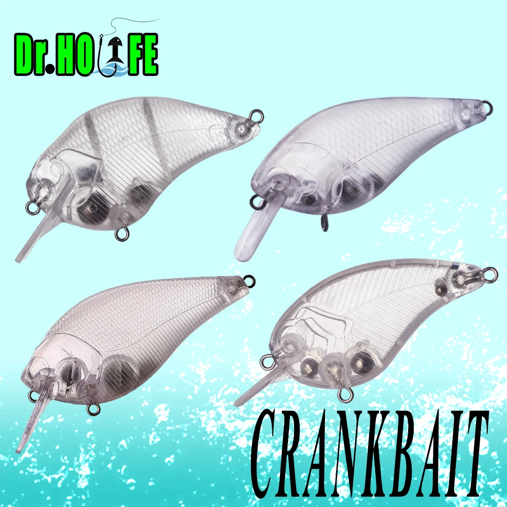 Dr.Holife Crankbait Suqare Bill sin pintar para lubina - imagen 2