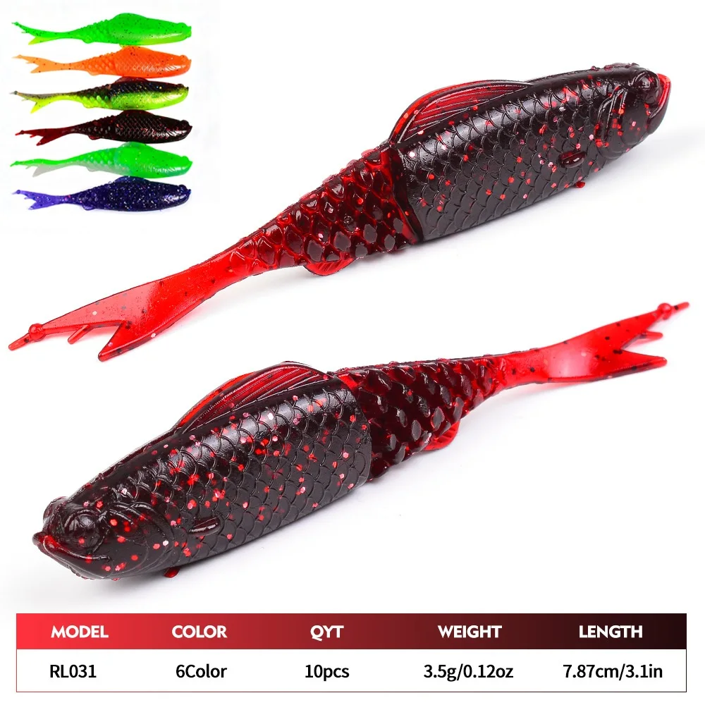 Señuelos blandos cola en T para lubina oscilante – pesca con vinilo - imagen 4