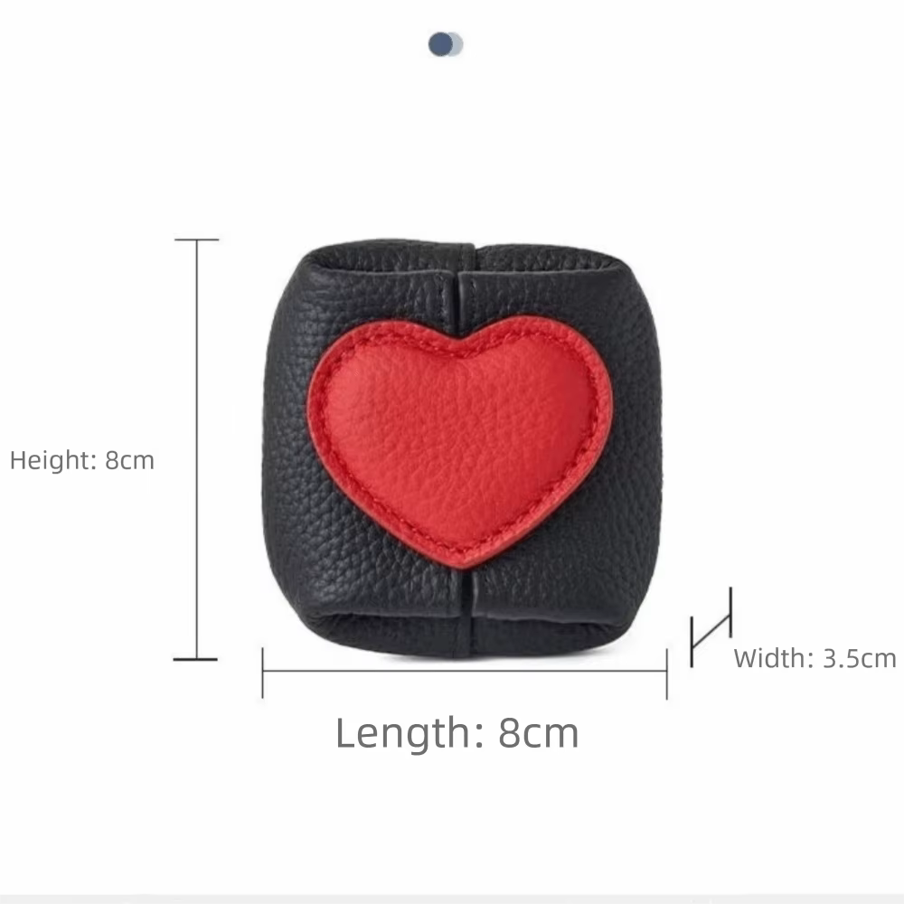 Monedero de piel de vaca con forma de corazón - imagen 5