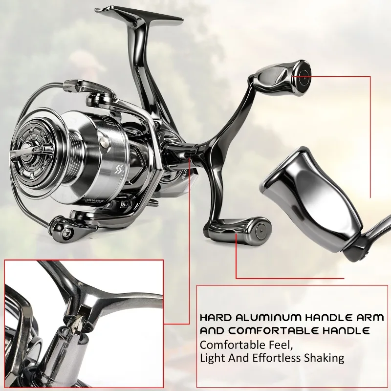 Carrete de pesca Sougayilang 1000‑5000 aluminio doble mango