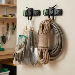 Soporte de pared para cañas de pescar de plástico resistente Negro/Verde