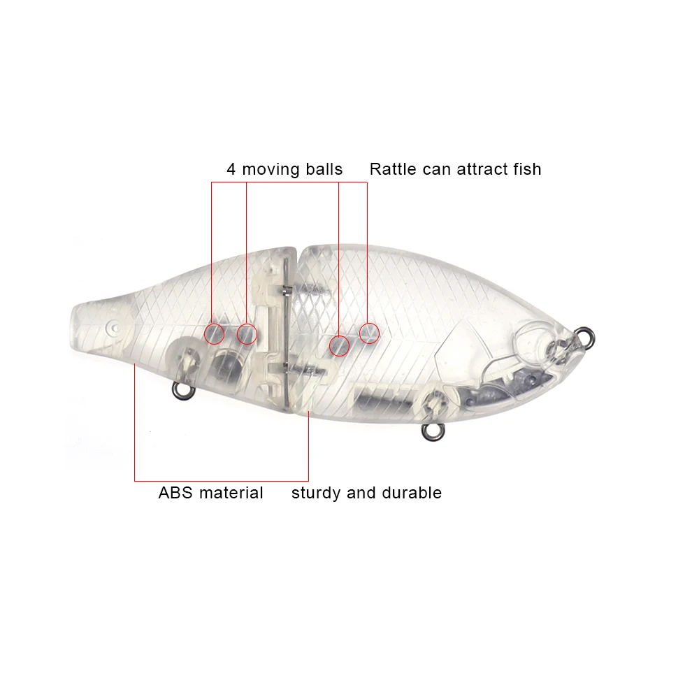 Glide bait sin pintar articulado flotante swimbait con colas suaves - imagen 5
