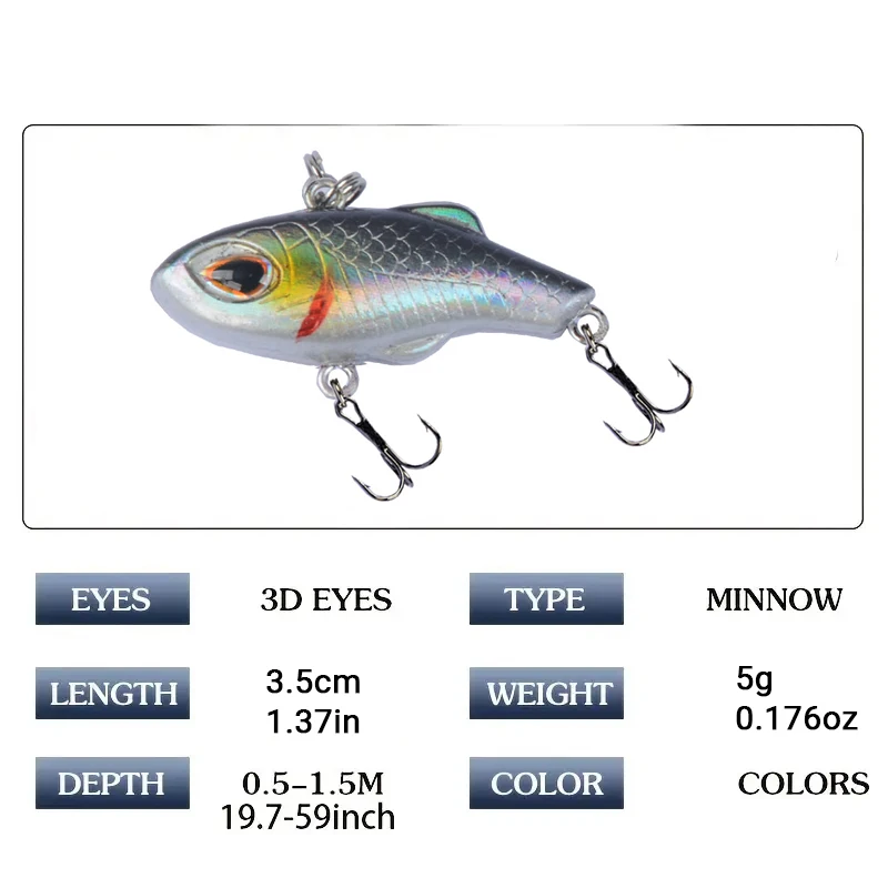 Crankbait mini duro para pesca invernal en hielo - imagen 4