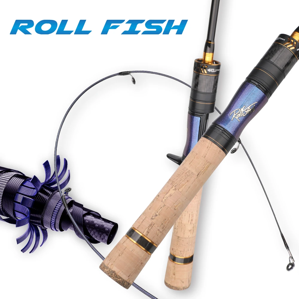 Caña de pescar ROLLFISH UL Trout en acción de lanzamiento