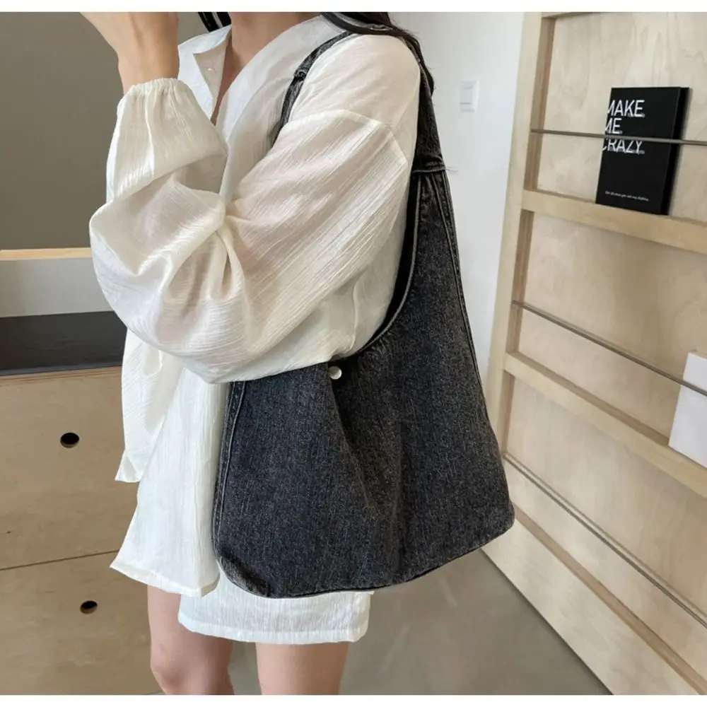 Bolso de hombro denim japonés gran capacidad para mujer - imagen 5