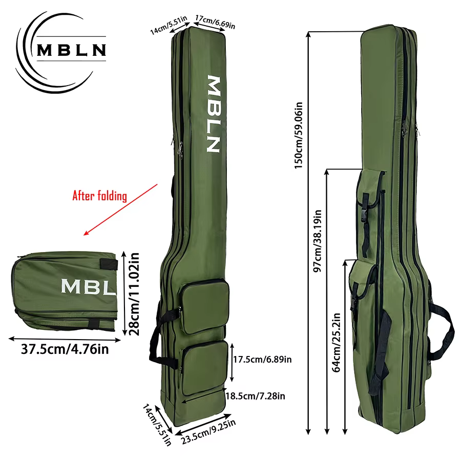 MBLN Bolsa para Cañas y Carretes Impermeable Plegable - imagen 4