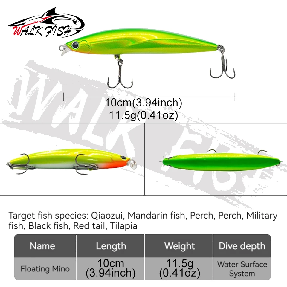 WALK FISH Wobblers rodantes señuelo flotante para lubina - imagen 5
