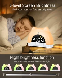 Reloj despertador ORIA infantil con luz nocturna 11 colores y bloqueo