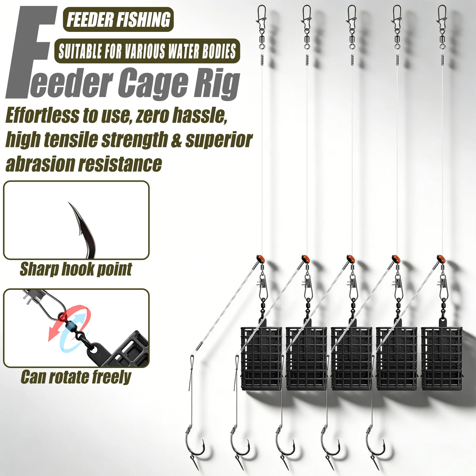 Juego de pesca feeder con componentes