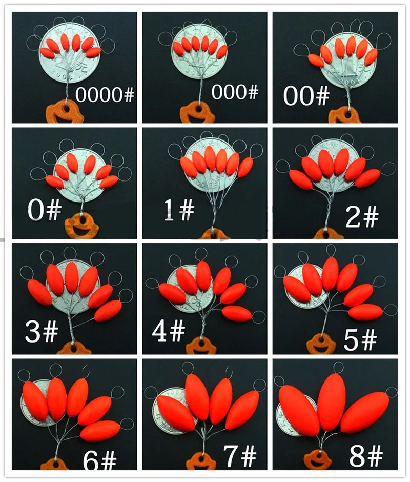 Flotador Ovalado Siete Estrellas Rojo – Conector Mini para Pesca - imagen 3
