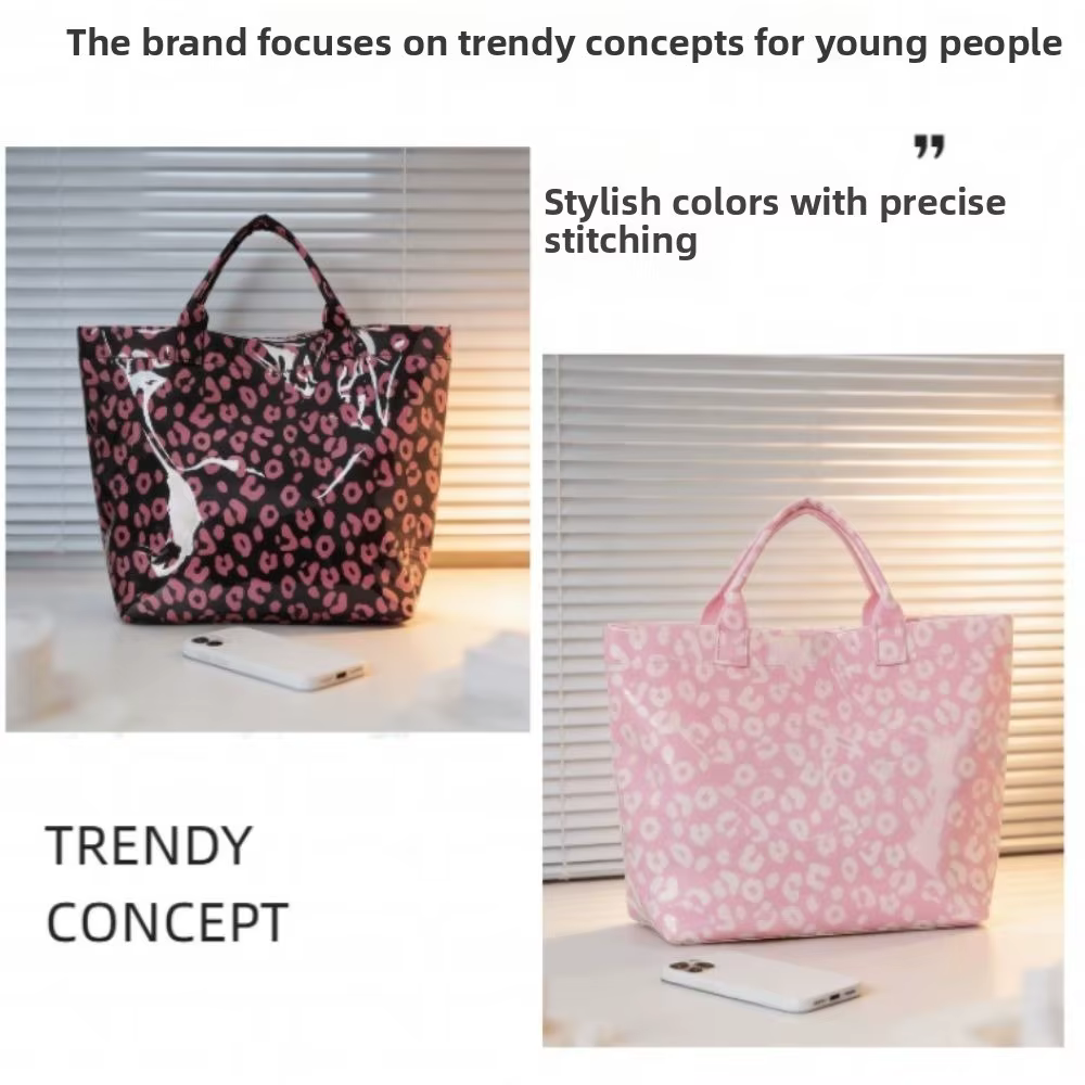 Bolso de pesca PVC impermeable mujer con asa grande estampado leopardo - imagen 3
