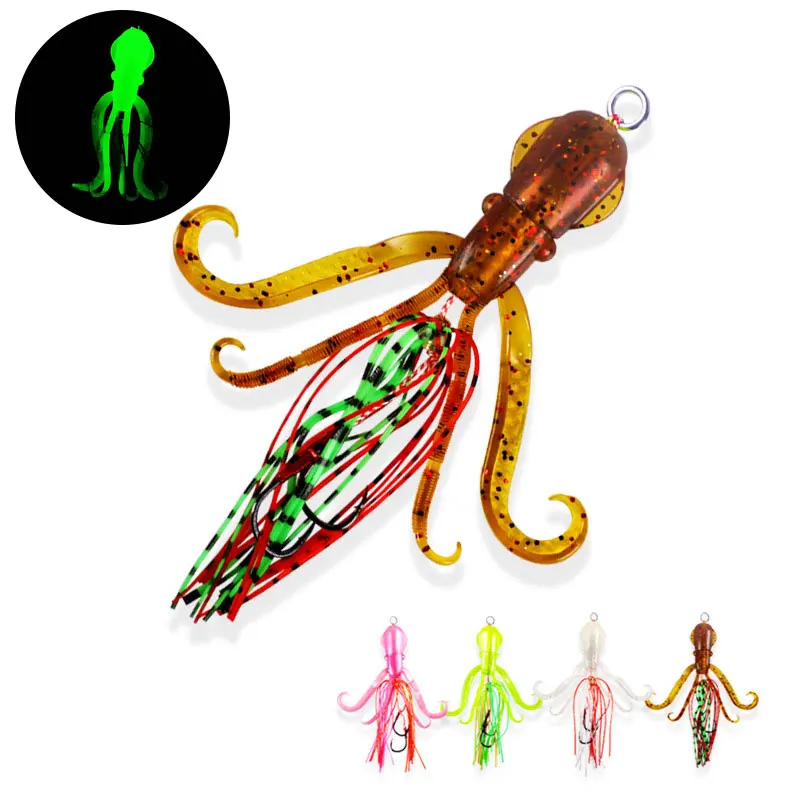 Señuelo pulpo de vinilo con faldas para trolling en mar