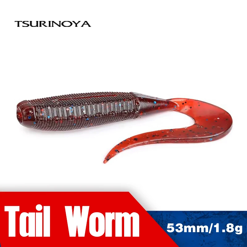 TSURINOYA Curl Tail Worm PULSE Señuelo de vinilo para Jig Head