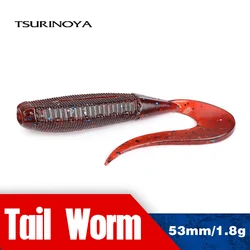TSURINOYA Curl Tail Worm PULSE Señuelo de vinilo para Jig Head