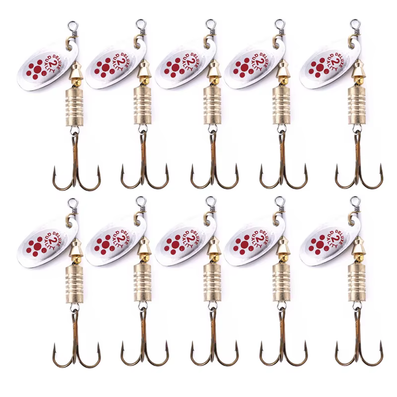 Cuchara giratoria de metal para lubina - Crankbait con lentejuelas - imagen 5