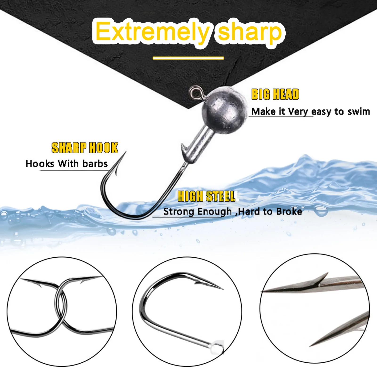 Free Fisher anzuelos Jig Head sin pintar con plomo para vinilo - imagen 5