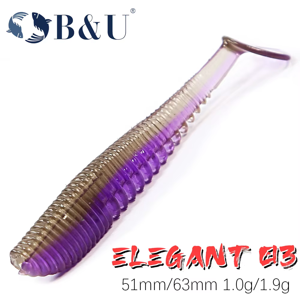 Awaru B&U Señuelos de silicona Shad para carpa 51-63mm Wobblers - imagen 3