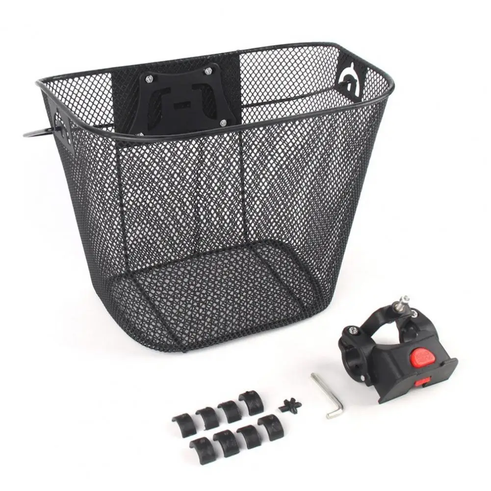 Cesta de bicicleta de malla metálica para manillar con asa - imagen 3