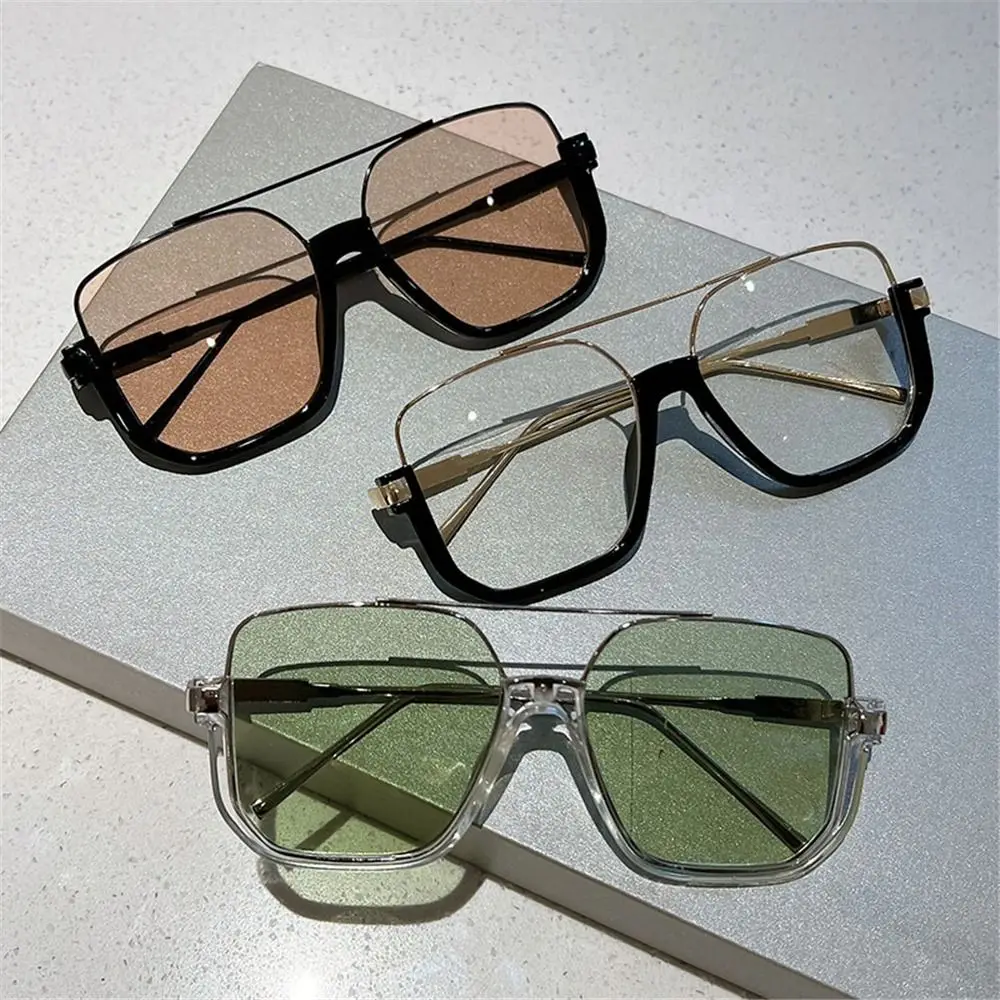 Gafas de sol pesca Vintage cuadradas montura media metal UV400 unisex