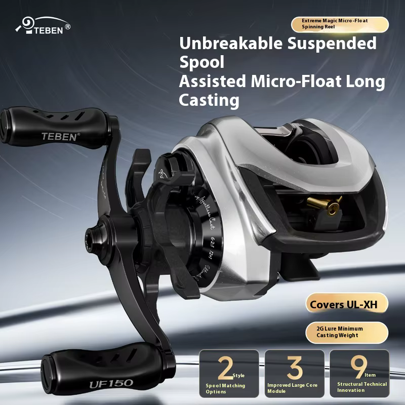 Tebenuf 150 6.2 Carrete Baitcast Carbono Galvanizado Ligero