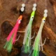 Sabiki luminoso para calamar con señuelos de cuerda y plumas