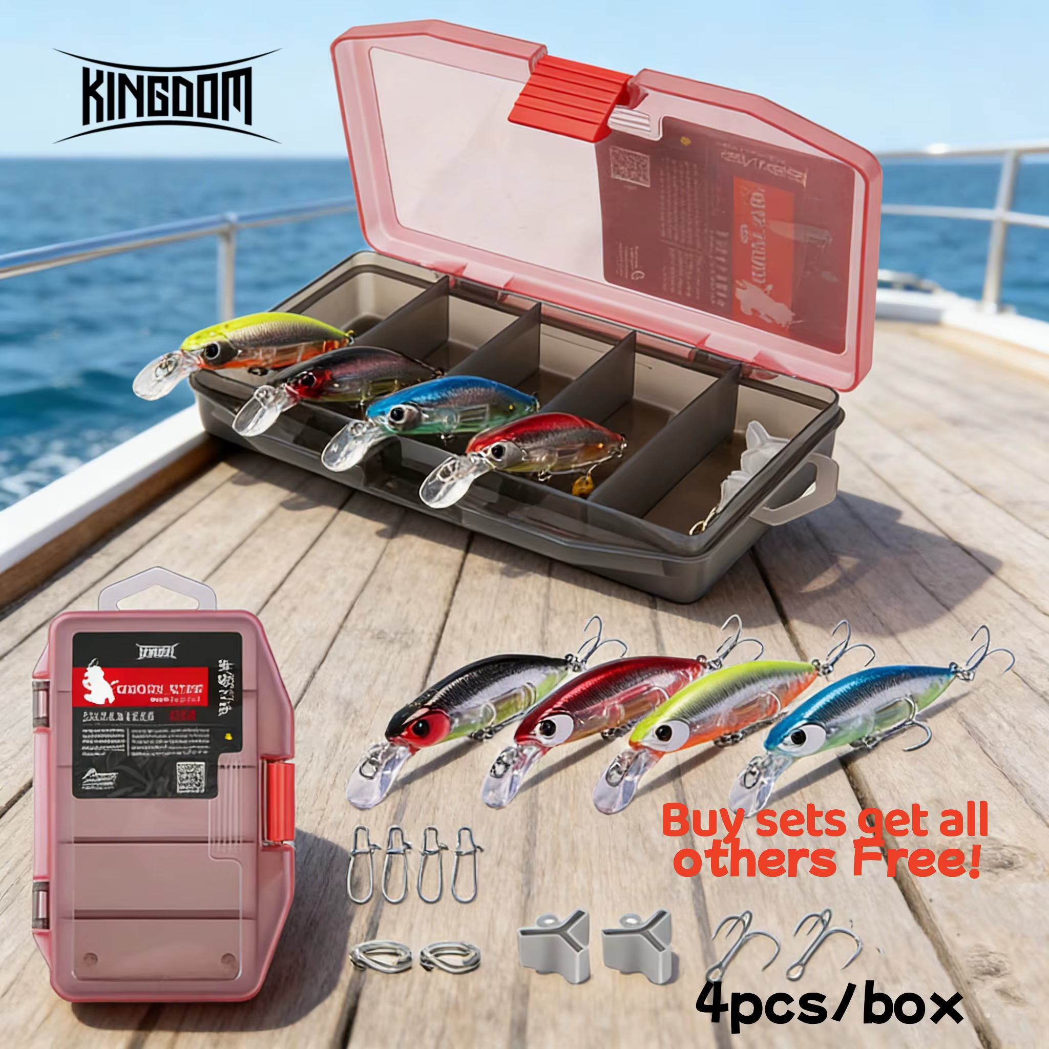 Kingdom Sinking Minnow – Wobbler duro con sonido para lubina - imagen 5