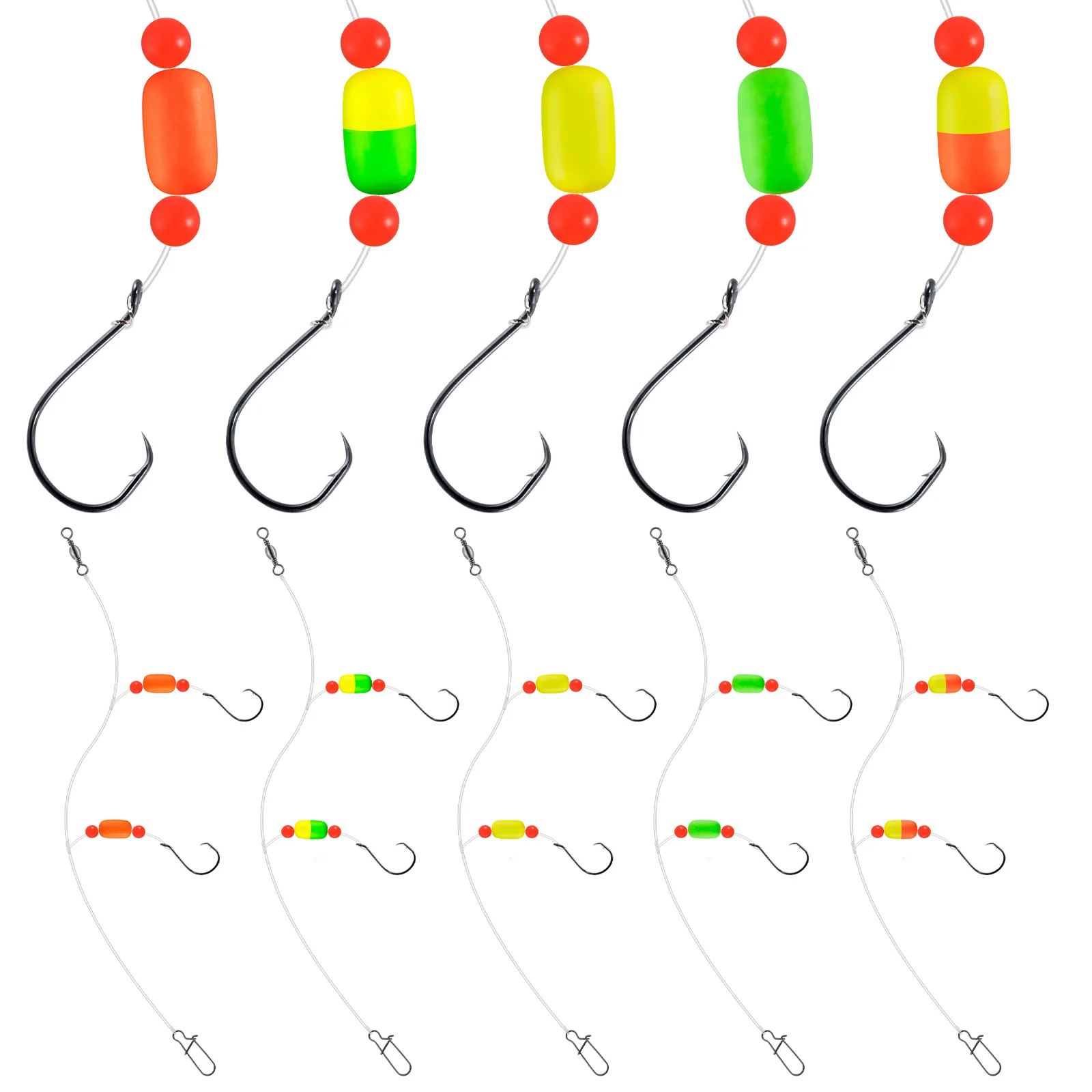 Kit completo de 5 aparejos Pompano Rig Dr.Fish